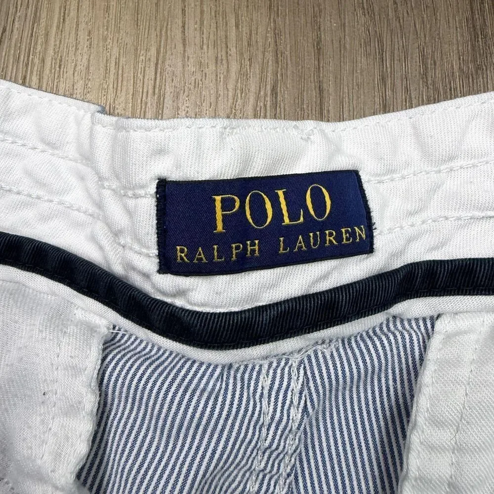 Polo Ralph Lauren Cargo Shorts Mens 32 Blue Striped Canvas 10